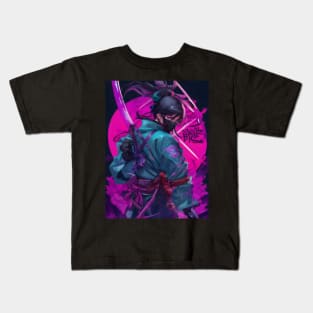 Cool neon samurai Kids T-Shirt